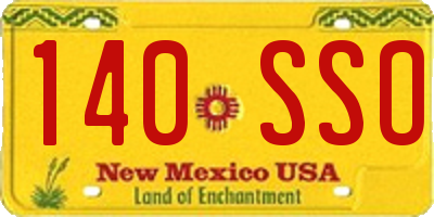 NM license plate 140SSO