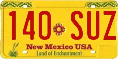 NM license plate 140SUZ