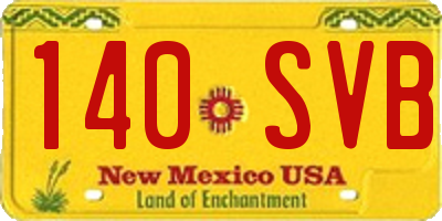 NM license plate 140SVB