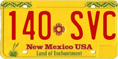 NM license plate 140SVC