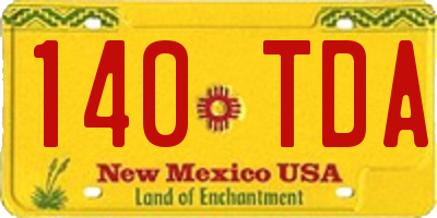 NM license plate 140TDA
