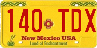 NM license plate 140TDX