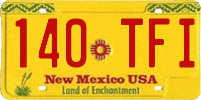 NM license plate 140TFI
