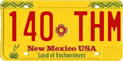 NM license plate 140THM