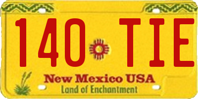 NM license plate 140TIE