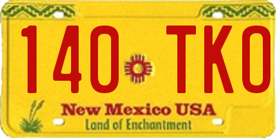 NM license plate 140TKO