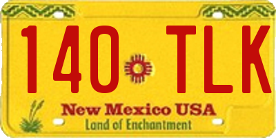 NM license plate 140TLK