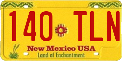 NM license plate 140TLN