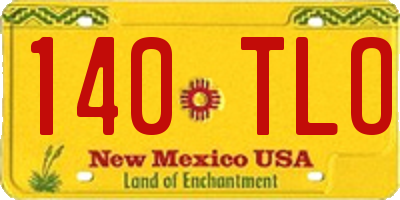 NM license plate 140TLO