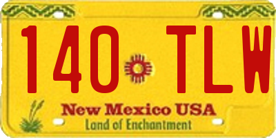 NM license plate 140TLW