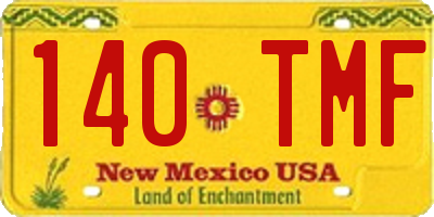 NM license plate 140TMF