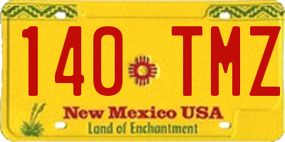 NM license plate 140TMZ