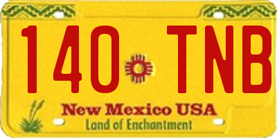 NM license plate 140TNB