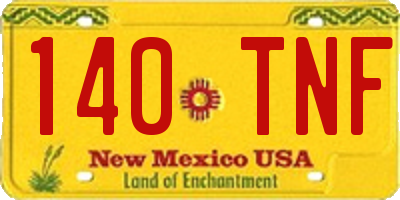 NM license plate 140TNF