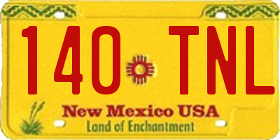 NM license plate 140TNL