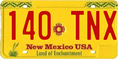 NM license plate 140TNX