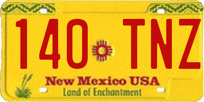 NM license plate 140TNZ