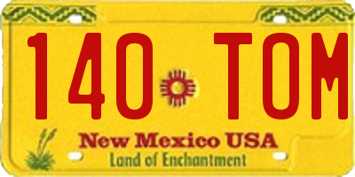 NM license plate 140TOM