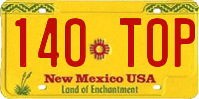 NM license plate 140TOP