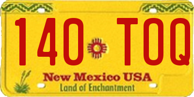 NM license plate 140TOQ
