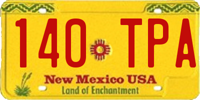NM license plate 140TPA