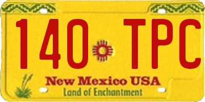 NM license plate 140TPC