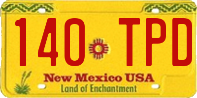NM license plate 140TPD