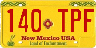 NM license plate 140TPF