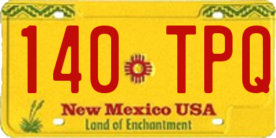 NM license plate 140TPQ