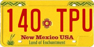 NM license plate 140TPU