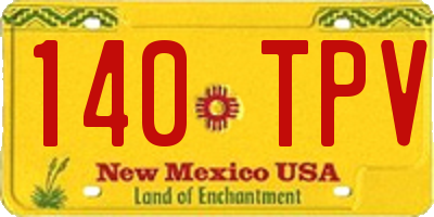 NM license plate 140TPV