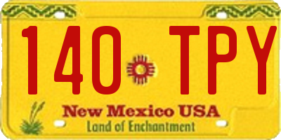 NM license plate 140TPY