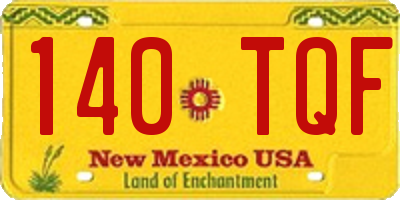 NM license plate 140TQF