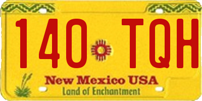 NM license plate 140TQH