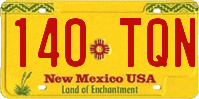 NM license plate 140TQN