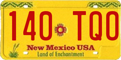 NM license plate 140TQO