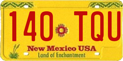NM license plate 140TQU