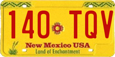 NM license plate 140TQV