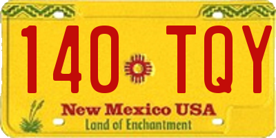 NM license plate 140TQY