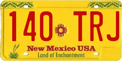 NM license plate 140TRJ