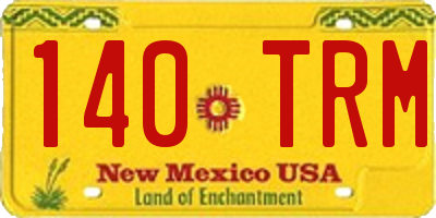 NM license plate 140TRM