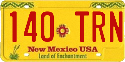 NM license plate 140TRN