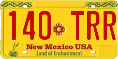 NM license plate 140TRR
