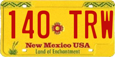 NM license plate 140TRW