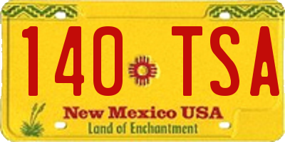 NM license plate 140TSA