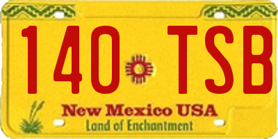 NM license plate 140TSB