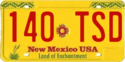 NM license plate 140TSD