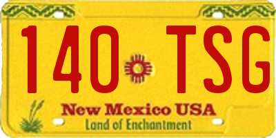 NM license plate 140TSG