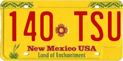 NM license plate 140TSU