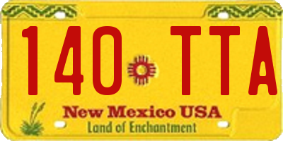 NM license plate 140TTA
